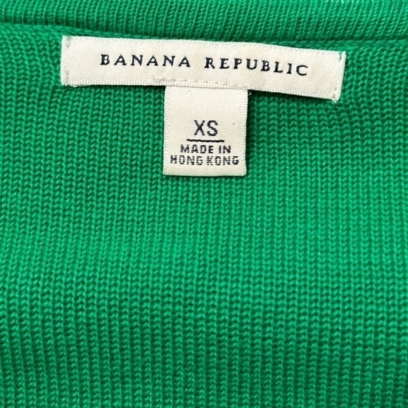 Banana Republic Green Knit Button Front Cardigan with Flap Pockets and Collar XS - Picture 2 of 3